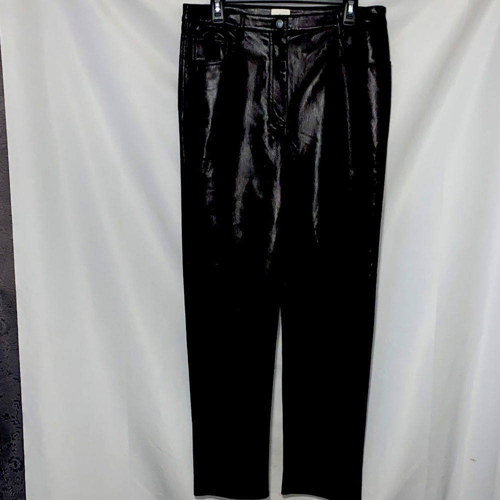 Wilfred Wo size 12 DEEP BROWN SUPPLE PLEATHER PANTS W/ Pockets EUC